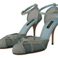 Dolce & Gabbana Elegant Blue Mesh Ankle Strap Sandals