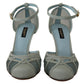 Dolce & Gabbana Elegant Blue Mesh Ankle Strap Sandals