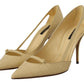 Dolce & Gabbana Chic Pointed Toe Leather Pumps in Sunshine Yellow