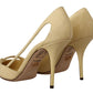 Dolce & Gabbana Chic Pointed Toe Leather Pumps in Sunshine Yellow