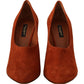 Dolce & Gabbana Elegant Cognac Suede Pumps