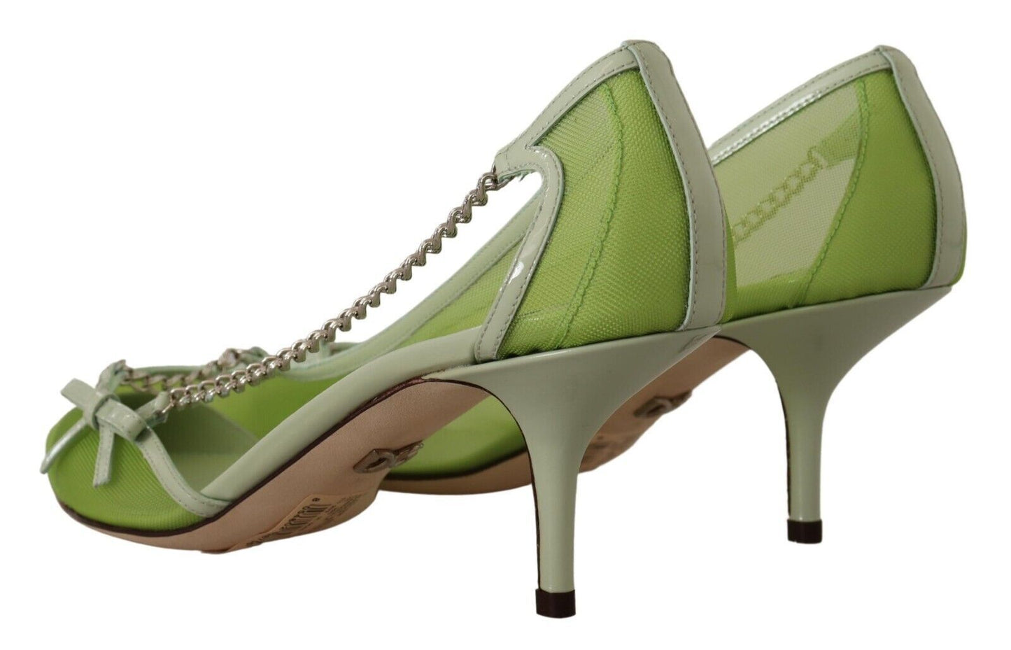 Dolce & Gabbana Enchanting Green Mesh Chain Pumps