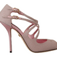 Dolce & Gabbana Pink Glitter Peep Toe High Heels Sandals