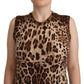 Dolce & Gabbana Chic Leopard Silk Cashmere Sleeveless Top