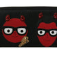 Dolce & Gabbana Chic Black and Red Leather Continental Wallet