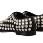 Dolce & Gabbana Crystal-Embellished Leather Formal Flats