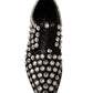 Dolce & Gabbana Crystal-Embellished Leather Formal Flats