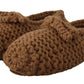 Dolce & Gabbana Elegant Wool Knit Ballerina Flats in Brown