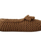 Dolce & Gabbana Elegant Wool Knit Ballerina Flats in Brown