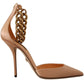 Dolce & Gabbana Beige Ankle Chain Strap High Heels Pumps Shoes