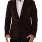 Dolce & Gabbana Elegant Brown Corduroy Slim Fit Blazer