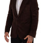 Dolce & Gabbana Elegant Brown Corduroy Slim Fit Blazer