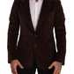 Dolce & Gabbana Elegant Brown Corduroy Slim Fit Blazer