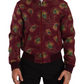 Dolce & Gabbana Radiant Red Peacock Print Bomber Jacket