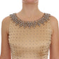 Dolce & Gabbana Beige Crystal Embellished Full Length Dress