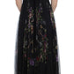 Dolce & Gabbana Multicolor Rose & Key Print Maxi Dress with Crystal