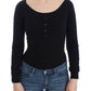 Ermanno Scervino Chic Cropped Black Wool-Cashmere Sweater