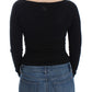 Ermanno Scervino Chic Cropped Black Wool-Cashmere Sweater