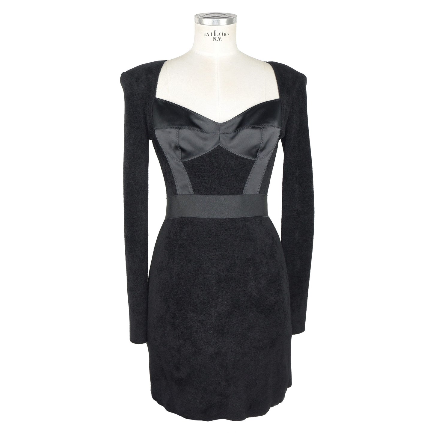 Elisabetta Franchi Elegant Wool-Blend Black Dress