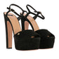 Elisabetta Franchi Chic Suede Enveloping High-Heeled Sandals