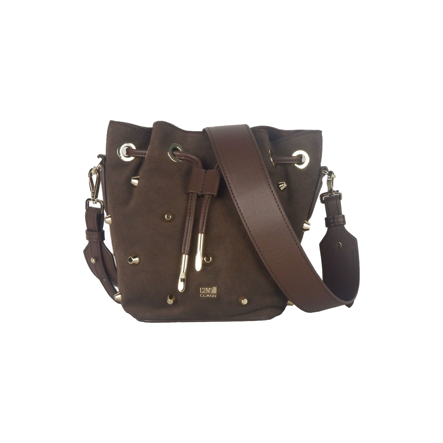 Cavalli Class Elegant Dark Brown Bucket Bag