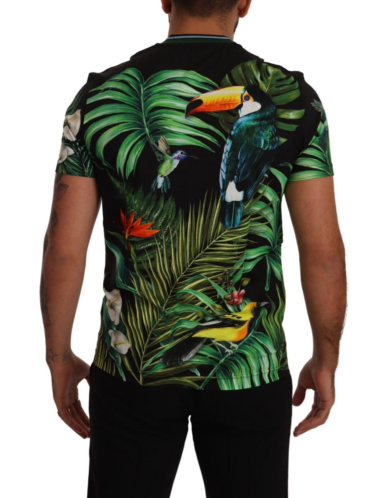 Dolce & Gabbana Jungle Print Crew Neck Cotton Tee