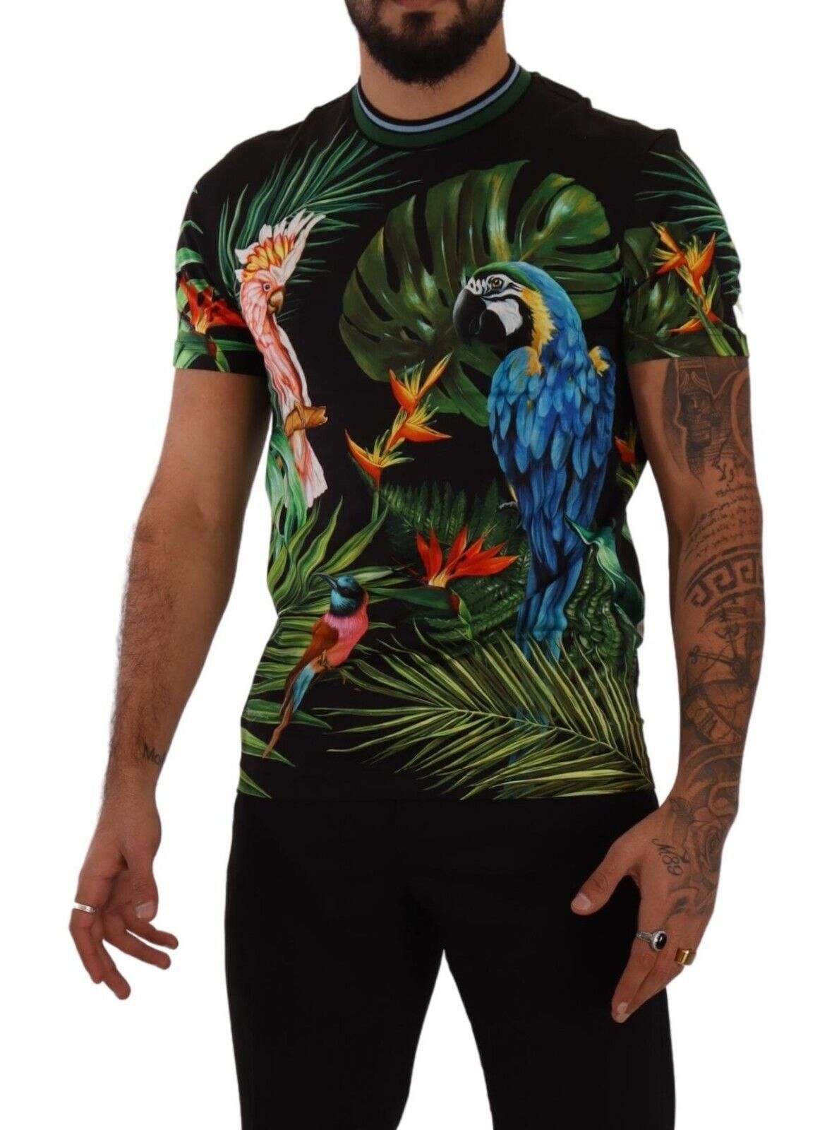 Dolce & Gabbana Jungle Print Crew Neck Cotton Tee