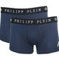 Philipp Plein Elegant Navy Blue Boxer Duo