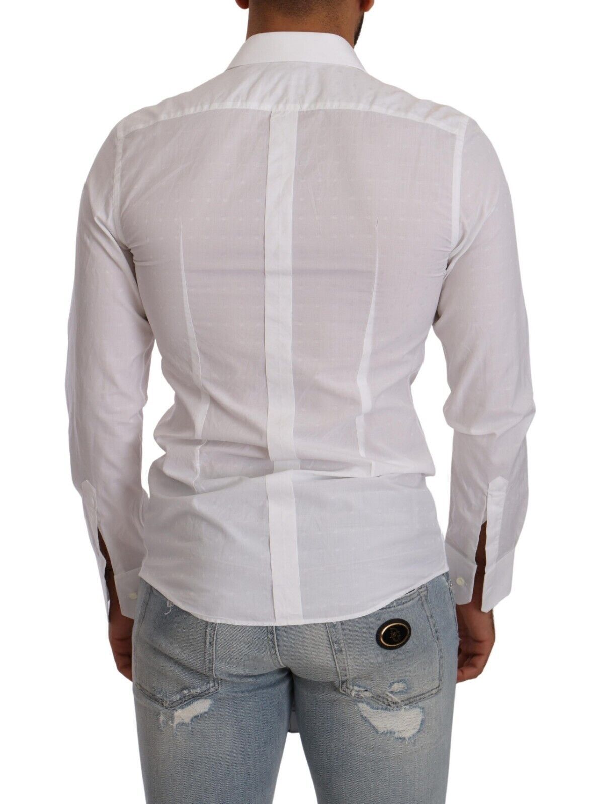 Dolce & Gabbana Elegant White Cotton Poplin Dress Shirt