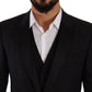 Dolce & Gabbana Elegant Black Three-Piece Martini Fit Suit