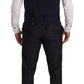 Dolce & Gabbana Elegant Navy Blue Wool Silk Men's Martini Suit