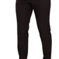 Dolce & Gabbana Elegant Maroon Striped Slim Fit Suit