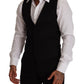 Dolce & Gabbana Elegant Black Virgin Wool Dress Vest