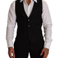 Dolce & Gabbana Elegant Black Virgin Wool Dress Vest