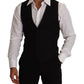 Dolce & Gabbana Elegant Black Virgin Wool Dress Vest