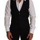 Dolce & Gabbana Elegant Black Virgin Wool Dress Vest