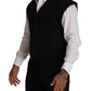 Dolce & Gabbana Elegant Black Wool Cotton Dress Vest