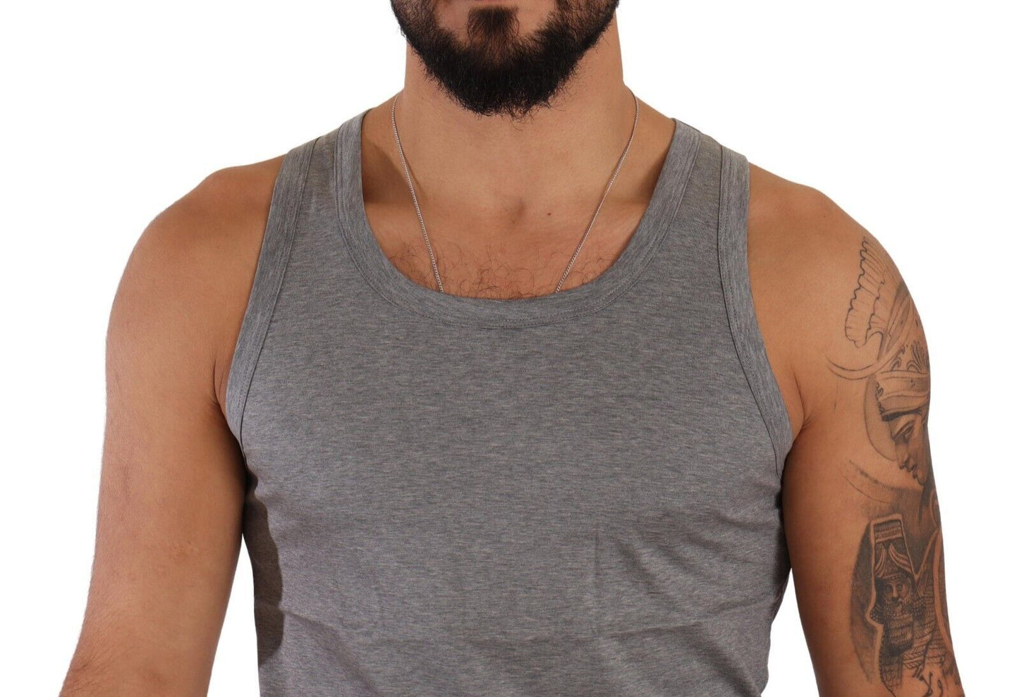 Dolce & Gabbana Elegant Melange Grey Tank Top T-Shirt