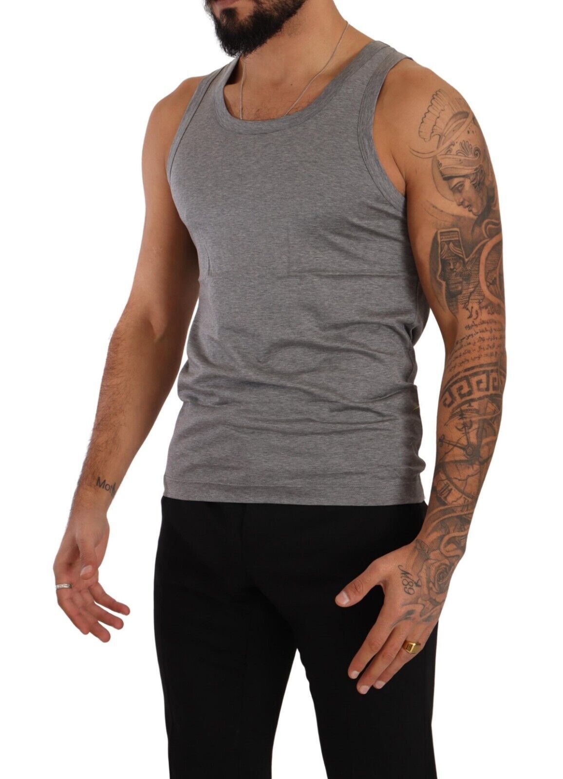 Dolce & Gabbana Elegant Melange Grey Tank Top T-Shirt