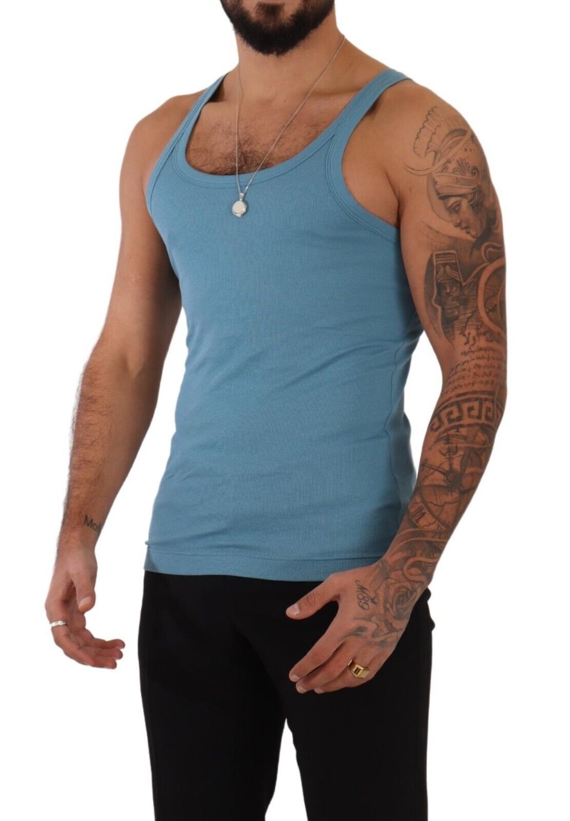 Dolce & Gabbana Elegant Blue Round Neck Tank Top