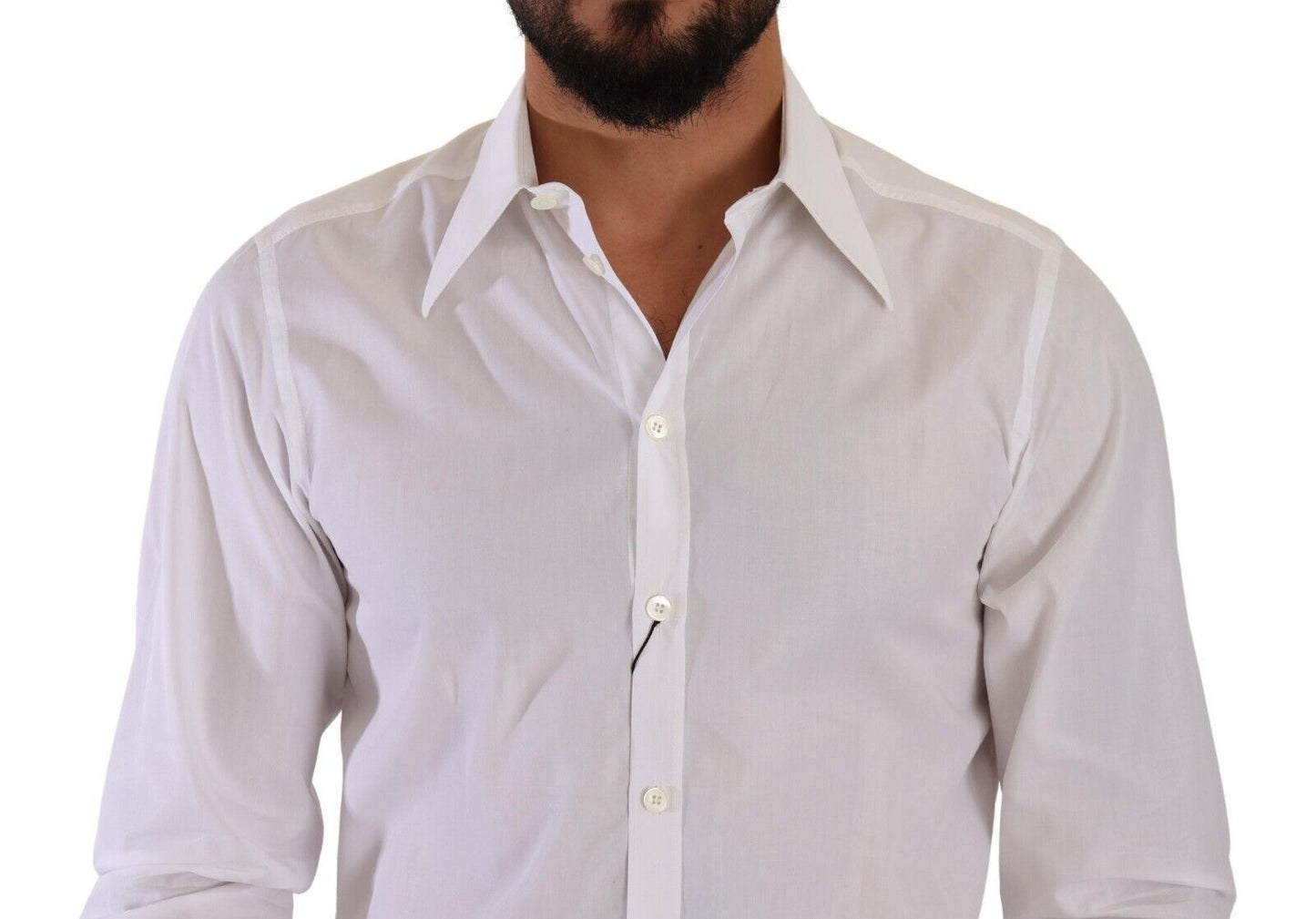 Dolce & Gabbana Elegant White Cotton Dress Shirt - Slim Fit