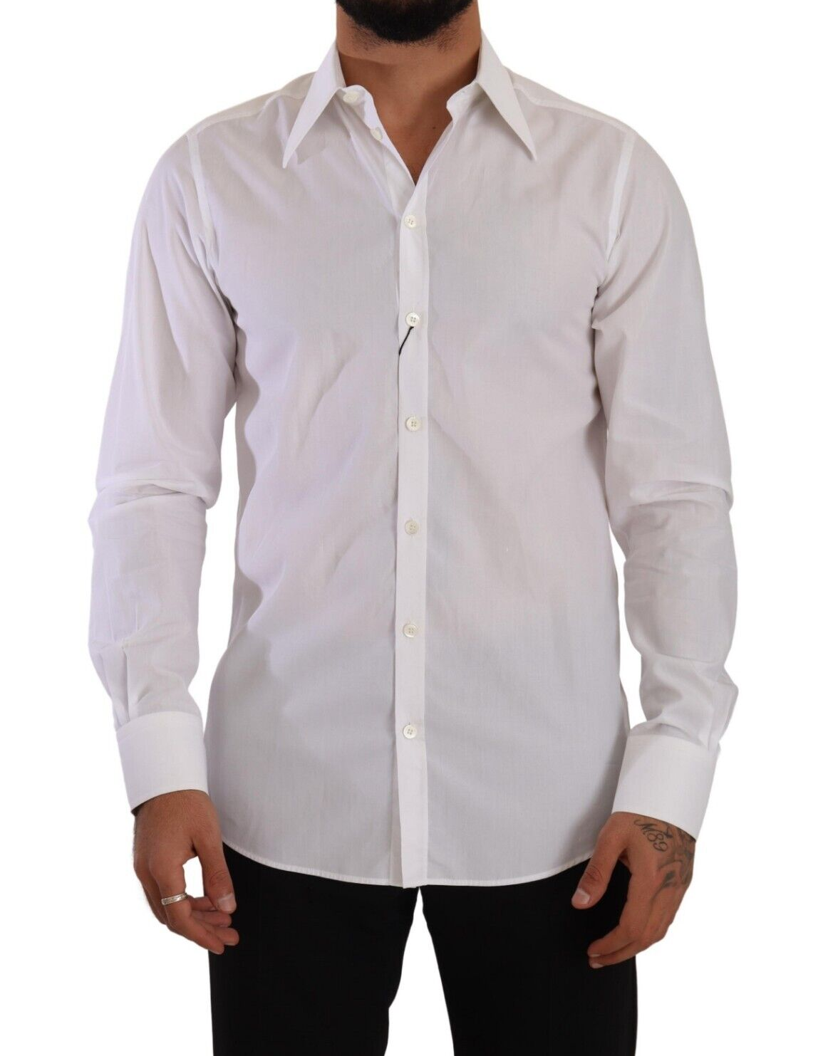 Dolce & Gabbana Elegant White Cotton Dress Shirt - Slim Fit