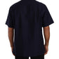 Dolce & Gabbana Elegant Navy Blue Button-Down Casual Shirt