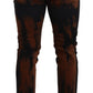 Dolce & Gabbana Chic Black Brown Tie-Dye Slim Fit Jeans