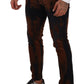 Dolce & Gabbana Chic Black Brown Tie-Dye Slim Fit Jeans