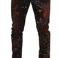 Dolce & Gabbana Multicolor Painted Skinny Denim Jeans