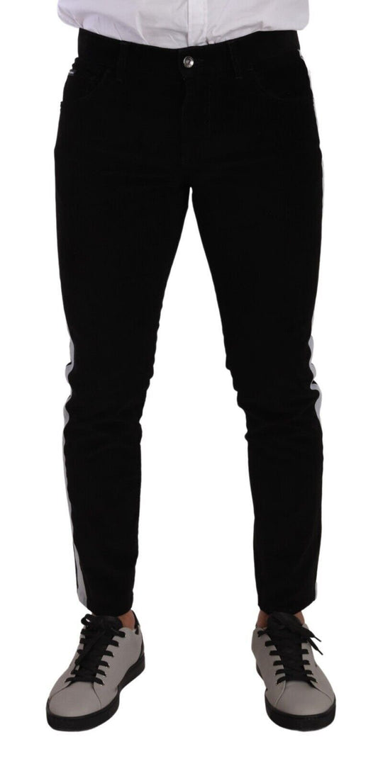 Dolce & Gabbana Elegant Slim-Fit Cotton Black Jeans