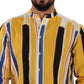 Dolce & Gabbana Elegant Yellow Striped Henley Shirt