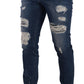 Dolce & Gabbana Elegant Distressed Slim Fit Denim Jeans