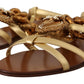 Dolce & Gabbana Chic Gladiator Flats with Heart and Chain Accents